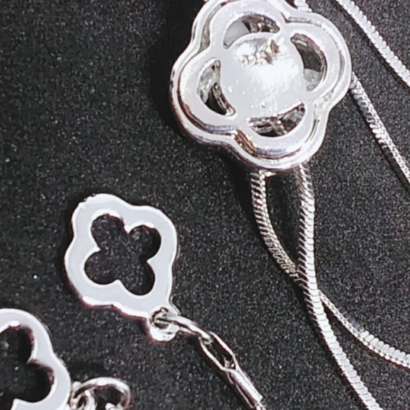 Necklace 925 silver Clover leaves necklace - Picture 4 of 6